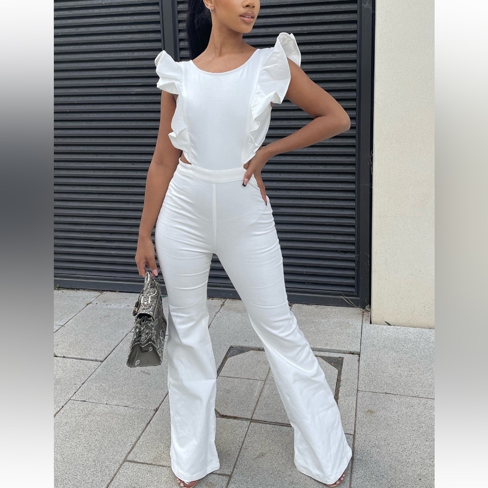 NWT White denim jumpsuit